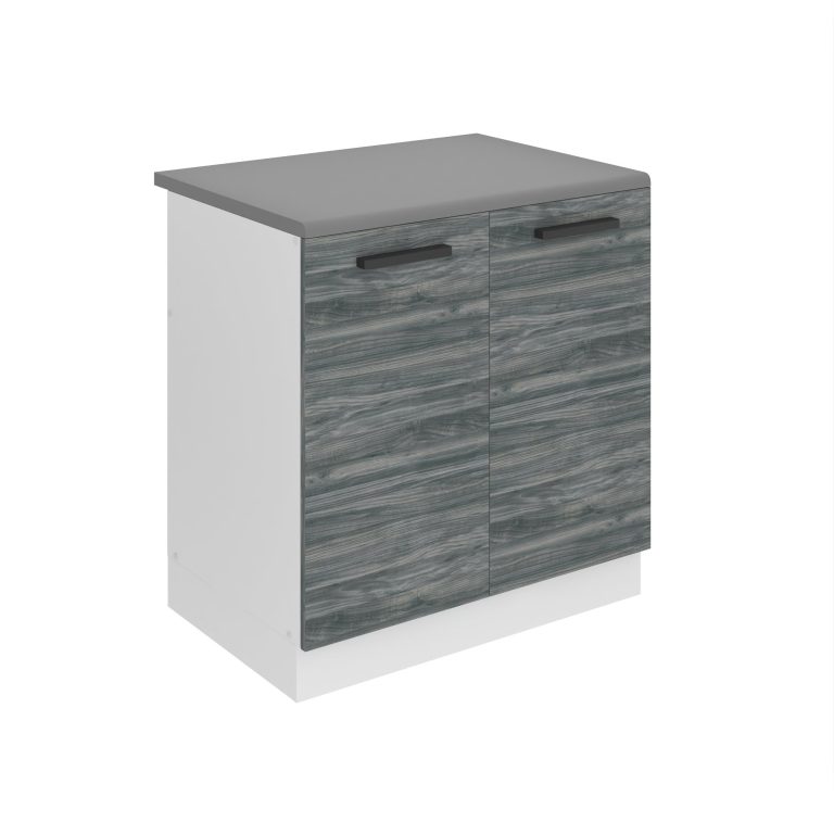 Belini Mobile basso da cucina  per lavello Premium Versione completa 80 cm grigio antracite glamour wood con piano di lavoro Produttore  TOR SDZ80/0/WT/GW/B/B1/PP







