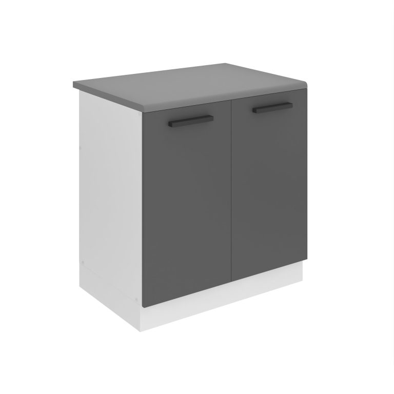 Belini Mobile basso da cucina per lavello Premium Versione completa 80 cm grigio opaco con piano di lavoro Produttore TOR SDZ80/0/WT/SR/B/B1/PP







