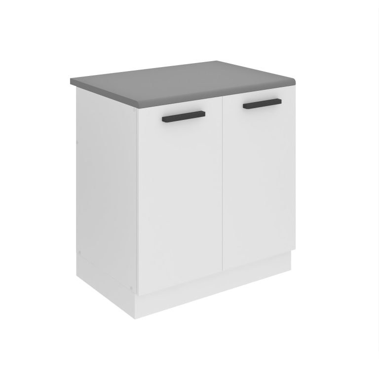 Belini Mobile basso da cucina per lavello Premium Versione completa 80 cm bianco opaco con piano di lavoro Produttore TOR SDZ80/0/WT/WT/B/B1/PP







