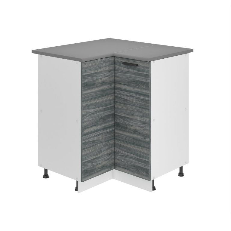 Belini Mobile basso da cucina per angolo Premium Versione completa 90 cm grigio antracite glamour wood  con piano di lavoro Produttore TOR SNP90/0/WT/GW/B/B1/PP







