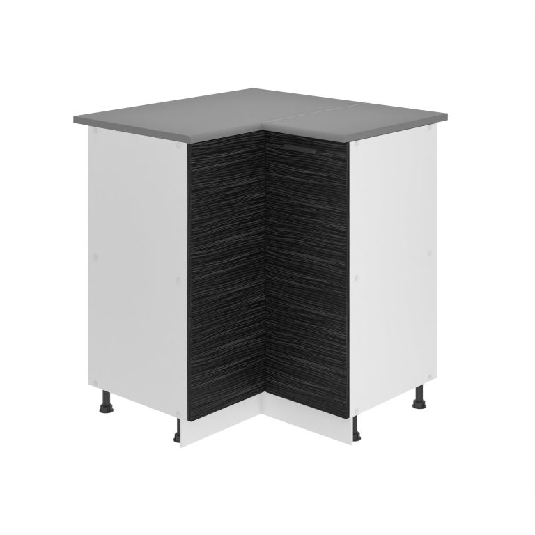 Belini Mobile basso da cucina per angolo Premium Versione completa 90 cm vero ebano con piano di lavoro Produttore TOR SNP90/0/WT/HK/B/B1/PP







