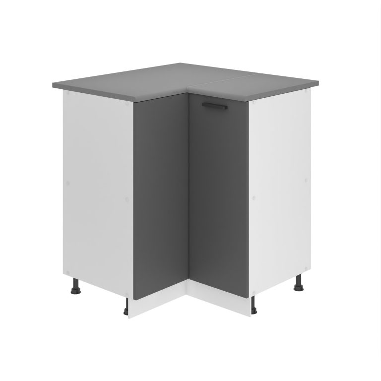 Belini Mobile basso da cucina per angolo Premium Versione completa 90 cm grigio opaco con piano di lavoro Produttore TOR SNP90/0/WT/SR/B/B1/PP







