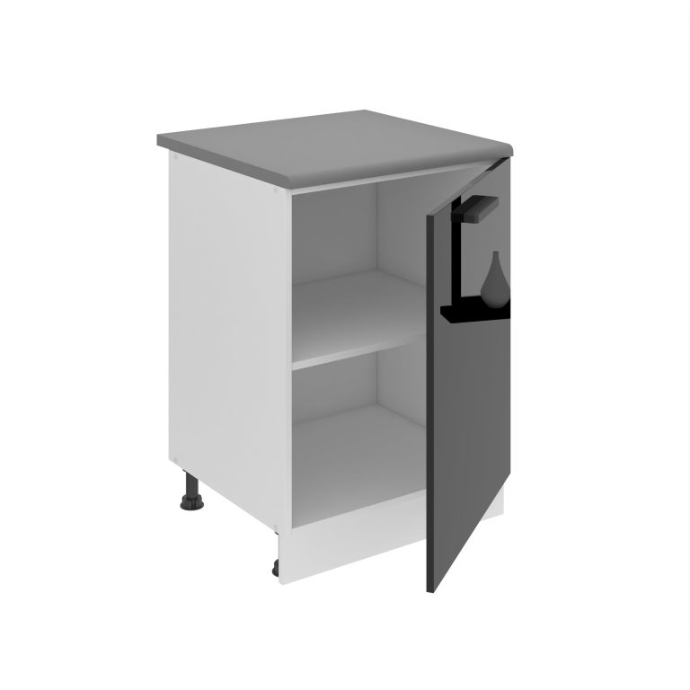 Belini Mobile basso da cucina Premium Versione completa 60 cm nero lucido con piano di lavoro Produttore INF SD60/0/WT/B/B/B1/PP







