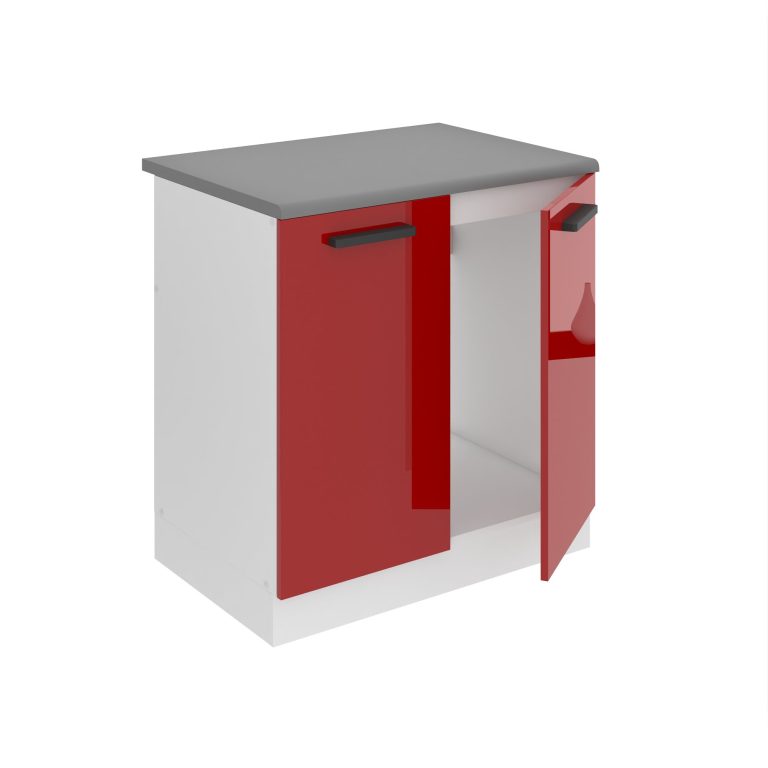 Belini Mobile basso da cucina per lavello Premium Versione completa 80 cm rosso lucido con piano di lavoro Produttore INF SDZ80/0/WT/R/B/B1/PP







