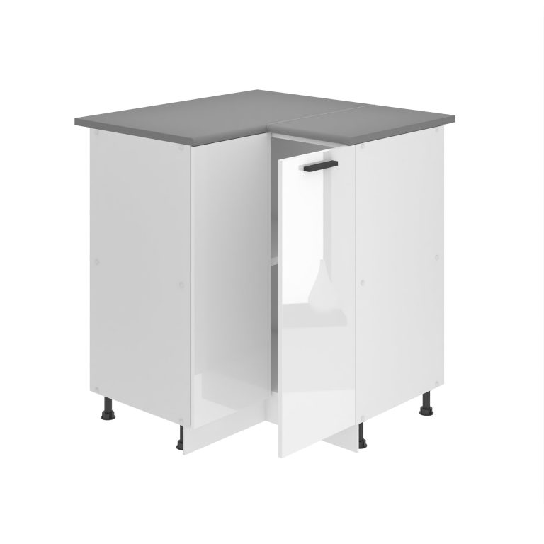 Belini Mobile basso da cucina per angolo Premium Versione completa 90 cm bianco lucido con piano di lavoro Produttore INF SNP90/0/WT/W/B/B1/PP







