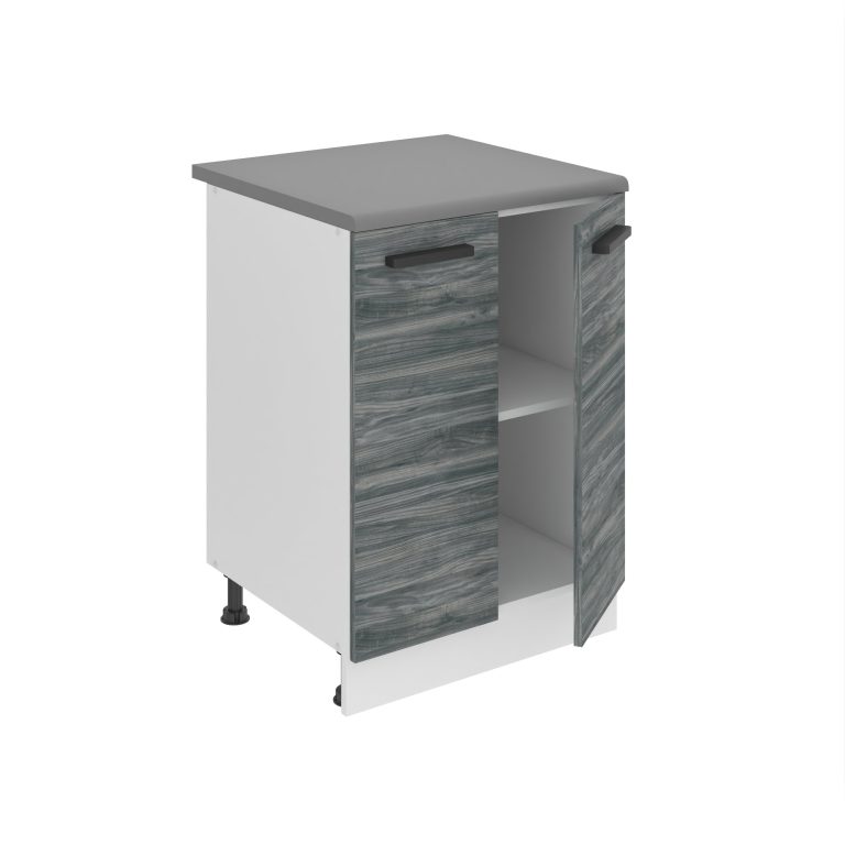 Belini Mobile basso da cucina Premium Versione completa 60 cm grigio antracite legno glamour con piano di lavoro Produttore TOR SD2-60/0/WT/GW/B/B1/PP







