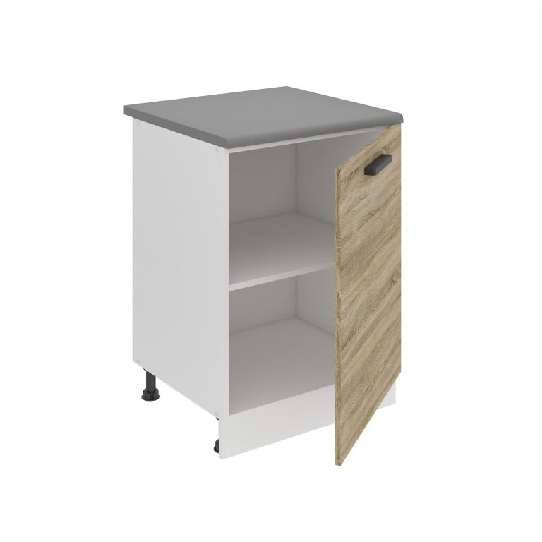 Belini Mobile basso da cucina Premium Versione completa 60 cm quercia Sonoma con piano di lavoro Produttore TOR SD60/0/WT/DS/B/B1/PP








