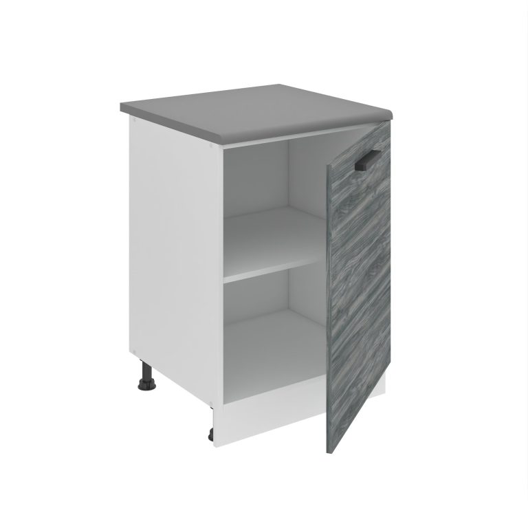 Belini Mobile basso da cucina Premium Versione completa 60 cm grigio antracite glamour wood  con piano di lavoro Produttore TOR SD60/0/WT/GW/B/B1/PP







