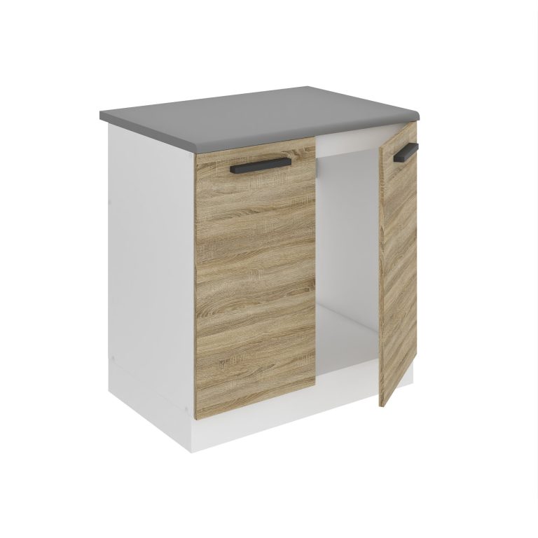 Belini Mobile basso da cucina per lavello Premium Versione completa 80 cm quercia Sonoma con piano di lavoro Produttore TOR SDZ80/0/WT/DS/B/B1/PP







