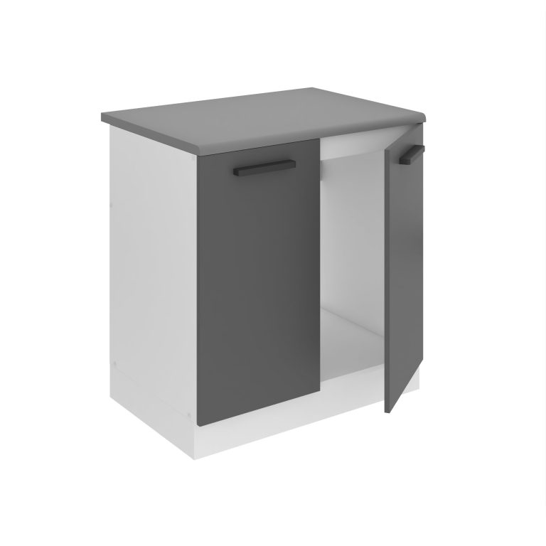 Belini Mobile basso da cucina per lavello Premium Versione completa 80 cm grigio opaco con piano di lavoro Produttore TOR SDZ80/0/WT/SR/B/B1/PP







