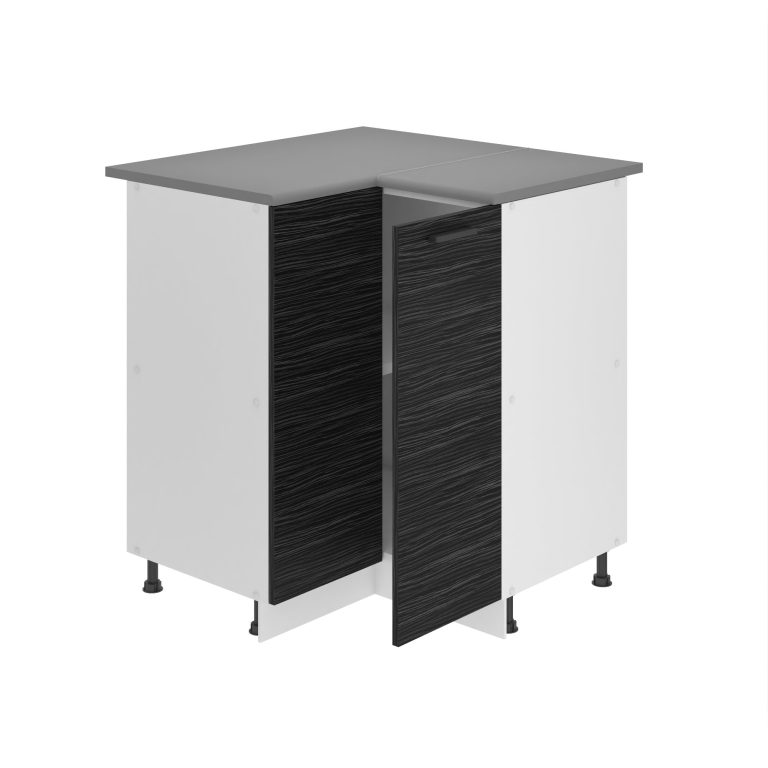 Belini Mobile basso da cucina per angolo Premium Versione completa 90 cm vero ebano con piano di lavoro Produttore TOR SNP90/0/WT/HK/B/B1/PP







