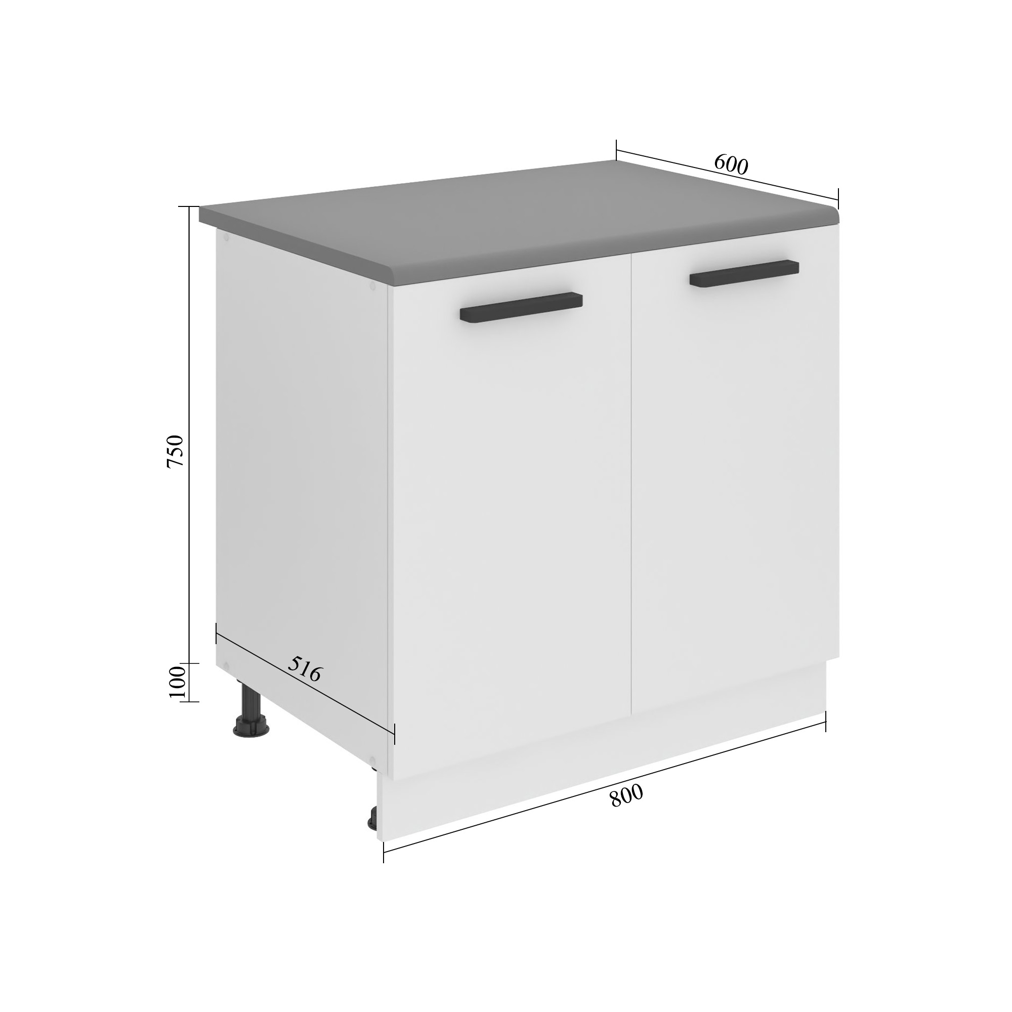 Belini Mobile basso da cucina Belini Premium Versione completa 80 cm grigio antracite glamour wood con piano di lavoro Produttore TOR SD80/0/WT/GW/B/B1/PP







