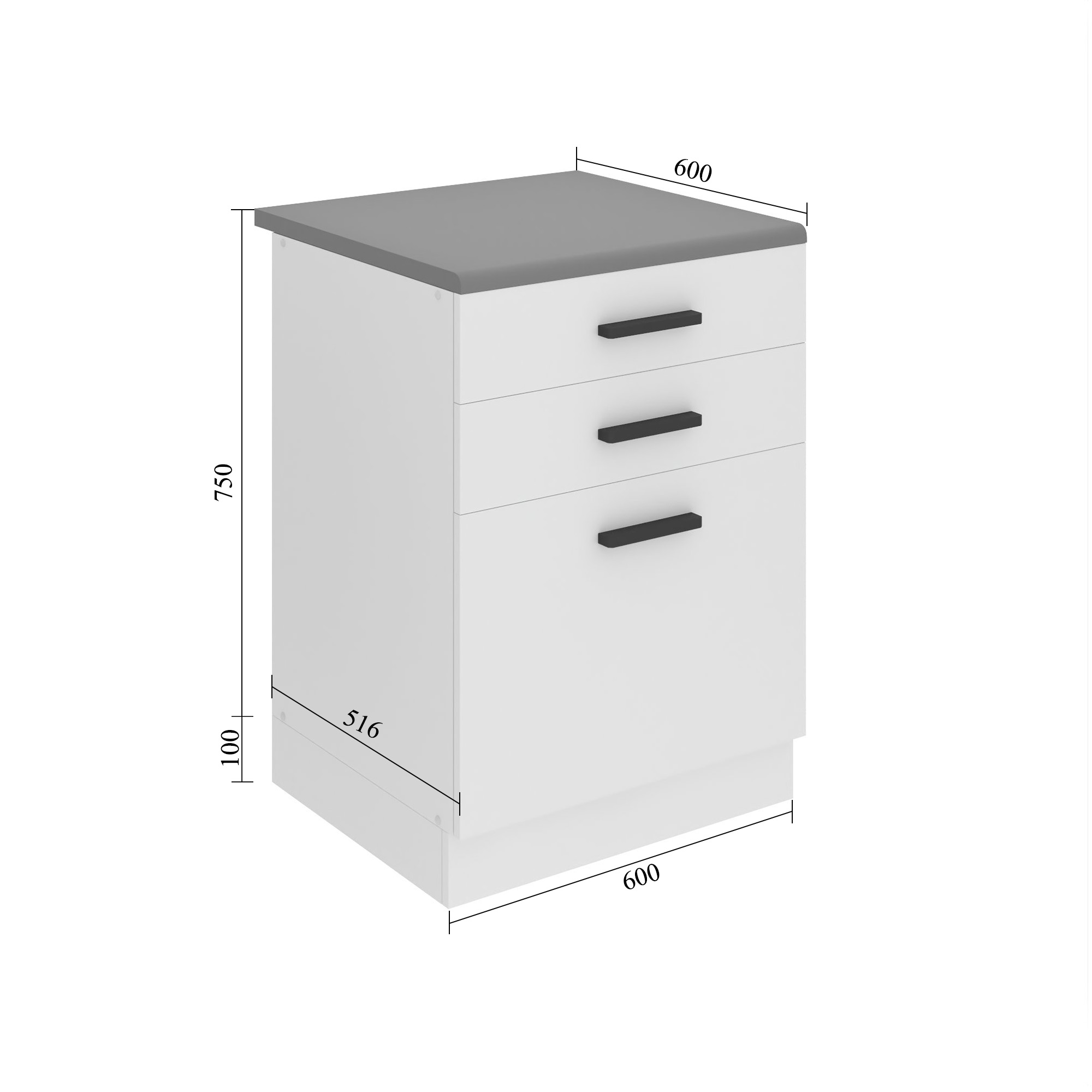 Belini Mobile basso con cassetti Premium Versione completa 60 cm quercia Wotan con piano di lavoro Produttore TOR SDSZ60/0/WT/DW/B/B1/PP







