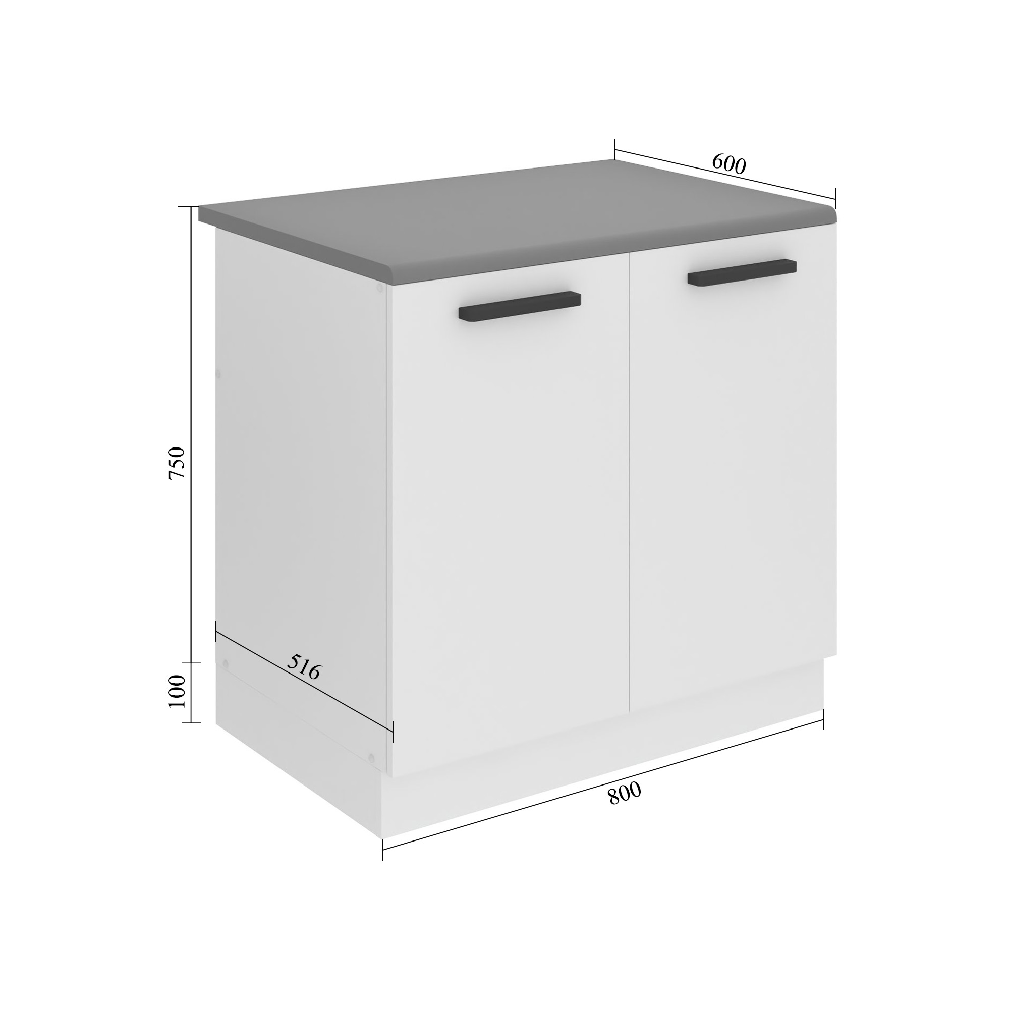 Belini Mobile basso da cucina per lavello Premium Versione completa 80 cm quercia Sonoma con piano di lavoro Produttore TOR SDZ80/0/WT/DS/B/B1/PP







