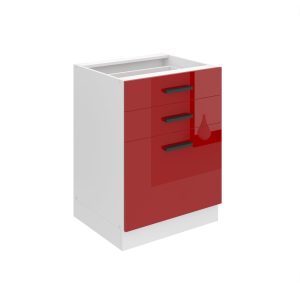 Belini Mobile base con cassetti Premium Versione completa 60 cm in rosso lucido senza piano di lavoro Produttore






