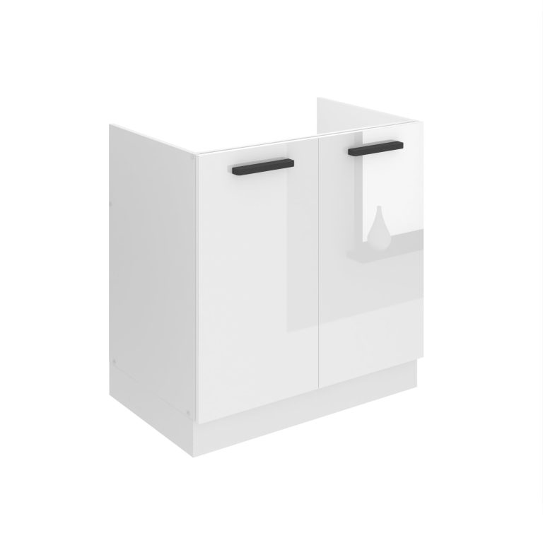 Belini Mobile basso da cucina per lavello Premium Versione completa 80 cm Bianco lucido senza piano di lavoro Produttore INF SDZ80/0/WT/W/0/B1/PP






