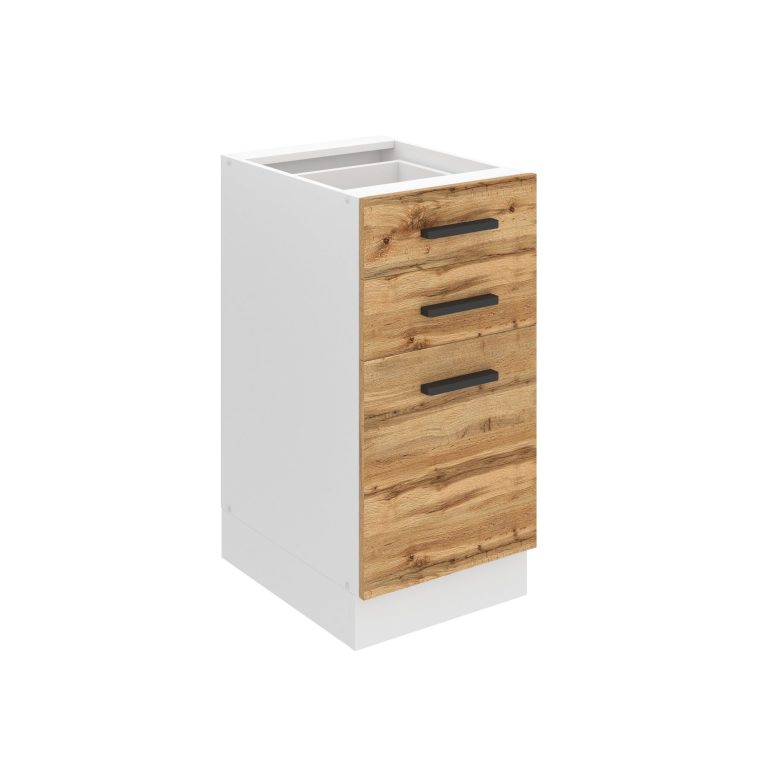 Belini Mobile base con cassetti Premium Versione completa 40 cm quercia Wotan senza piano di lavoro Produttore TOR SDSZ40/0/WT/DW/0/B1/PP



