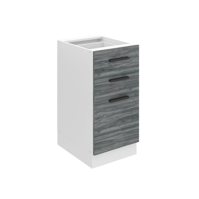 Belini Mobile base con cassetti Premium Versione completa 40 cm grigio antracite Glamour Wood senza piano di lavoro Produttore TOR SDSZ40/0/WT/GW/0/B1/PP







