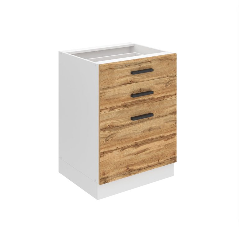 Belini Mobile base con cassetti Premium Versione completa 60 cm in rovere Wotan senza piano di lavoro Produttore TOR SDSZ60/0/WT/DW/0/B1/PP






