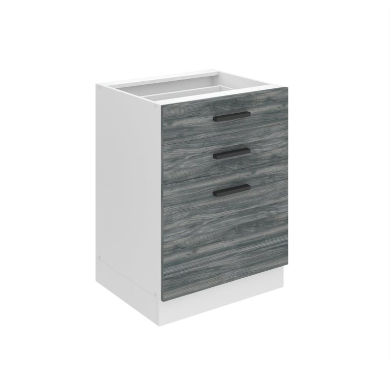 Belini Mobile base con cassetti Premium Versione completa 60 cm in grigio antracite Glamour Wood senza piano di lavoro Produttore TOR SDSZ60/0/WT/GW/0/B1/PP






