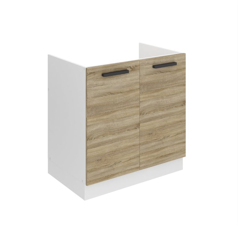 Belini Mobile basso da cucina per lavello Premium Versione completa 80 cm Quercia Sonoma senza piano di lavoro Produttore TOR SDZ80/0/WT/DS/0/B1/PP






