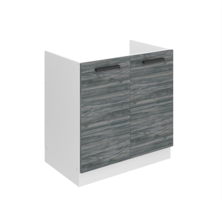 Belini Mobile basso da cucina per lavello Premium Versione completa 80 cm Grigio Antracite Glamour Wood senza piano di lavoro Produttore TOR SDZ80/0/WT/GW/0/B1/PP






