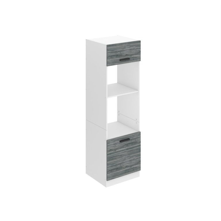 Belini Mobile da cucina alto per forno a incasso Premium Versione completa 60 cm Grigio Antracite Glamour Wood Produttore TOR SSP60/0/WT/GW/0/B1/PP
