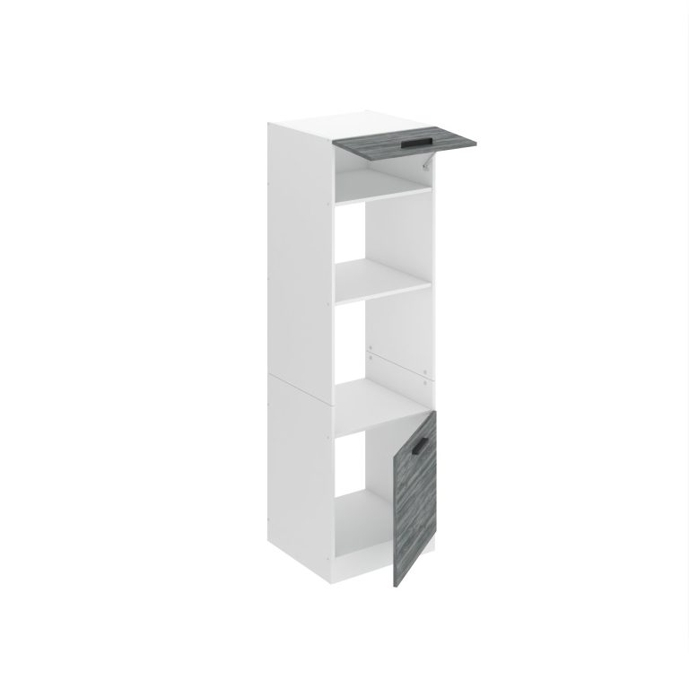 Belini Mobile da cucina alto per forno a incasso Premium Versione completa 60 cm Grigio Antracite Glamour Wood Produttore TOR SSP60/0/WT/GW/0/B1/PP
