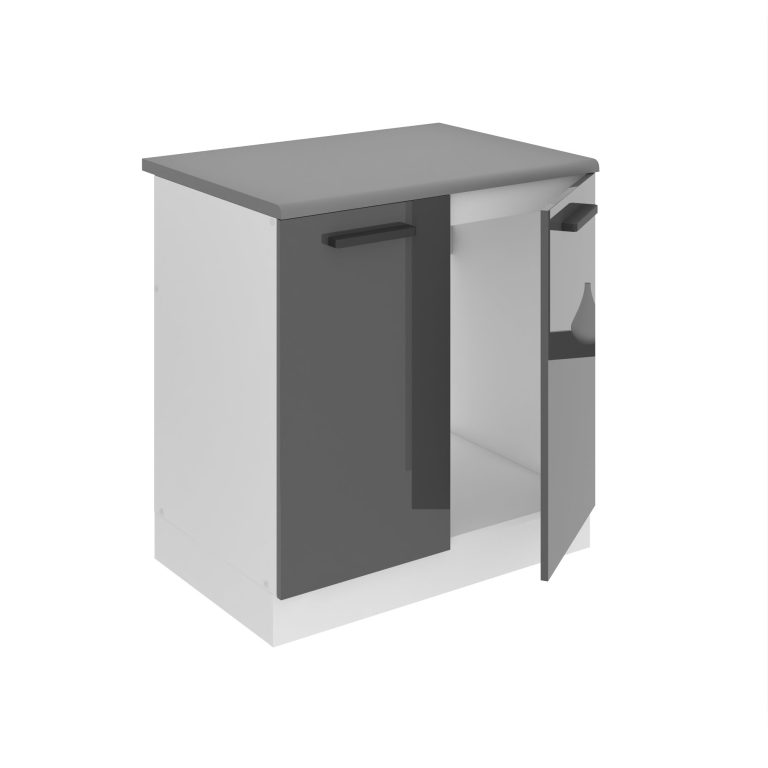 Belini Mobile basso da cucina per lavello Premium Versione completa 80 cm Grigio lucido senza piano di lavoro Produttore INF SDZ80/0/WT/S/0/B1/PP






