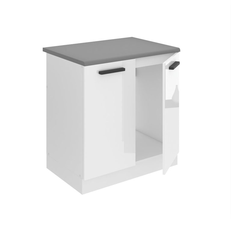 Belini Mobile basso da cucina per lavello Premium Versione completa 80 cm Bianco lucido senza piano di lavoro Produttore INF SDZ80/0/WT/W/0/B1/PP






