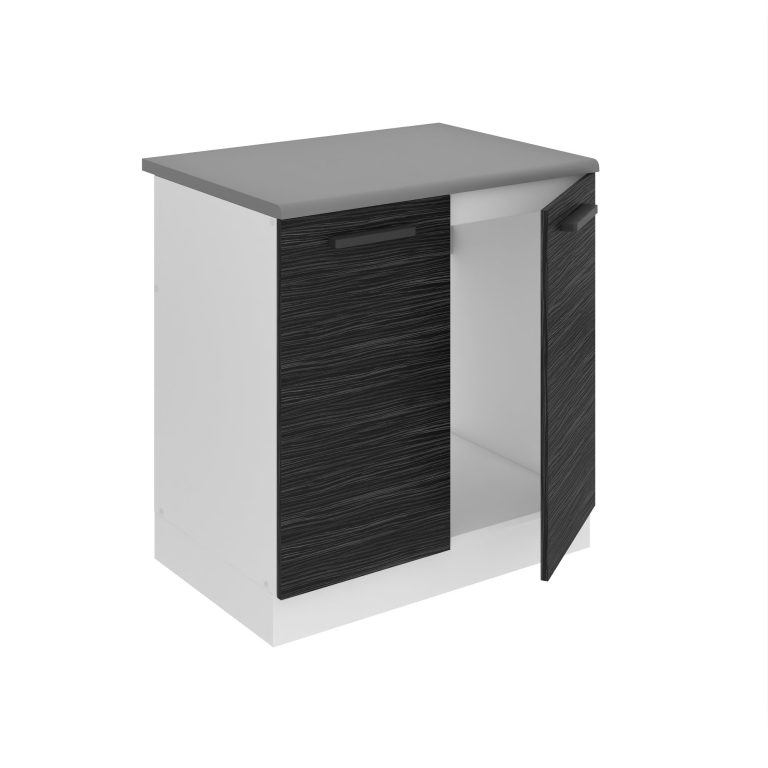 Belini Mobile basso da cucina per lavello Premium Versione completa 80 cm Ebano reale senza piano di lavoro Produttore TOR SDZ80/0/WT/HK/0/B1/PP






