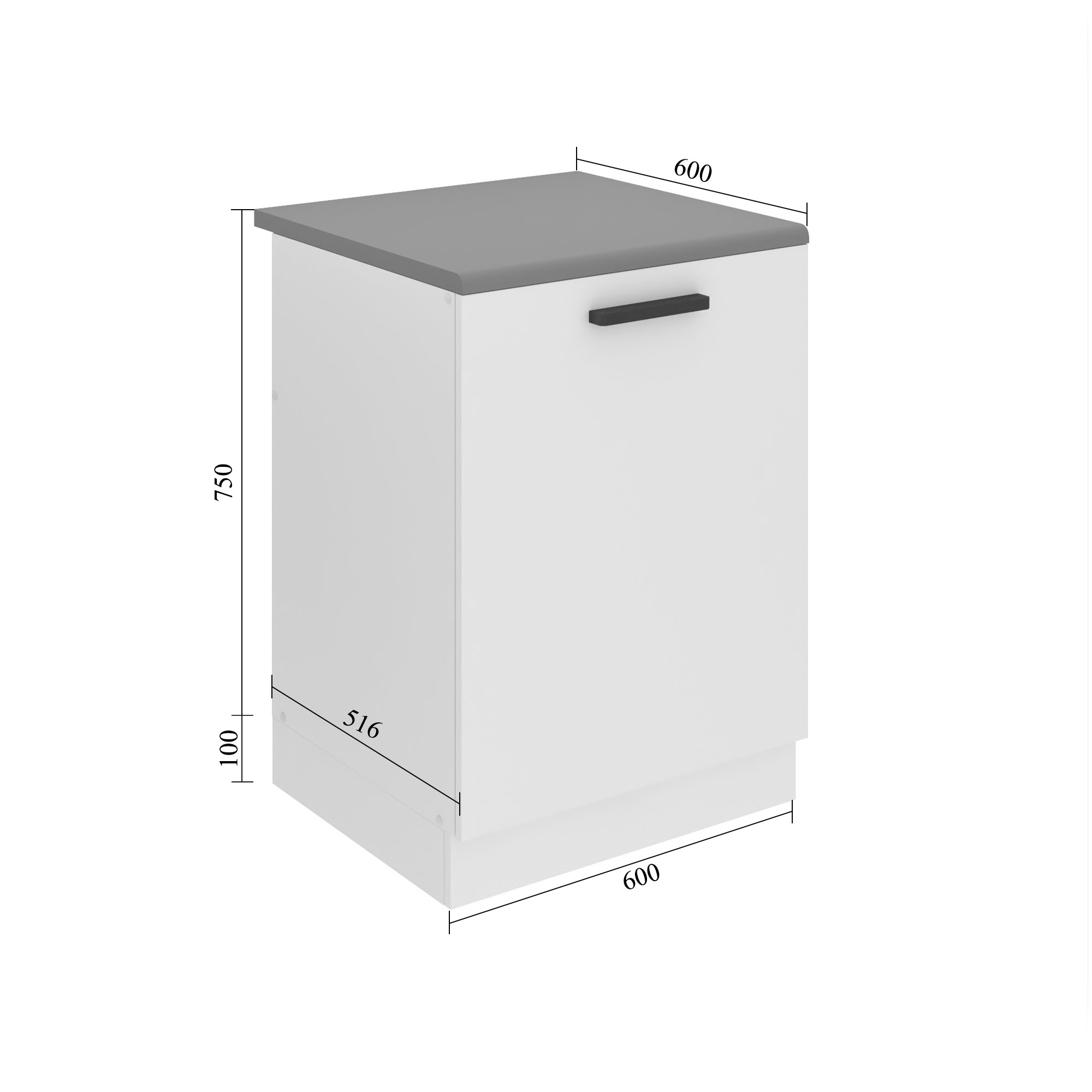 Belini Mobile lavello Premium Full Version 60 cm in bianco opaco senza piano di lavoro Produttore TOR SDZ60/0/WT/WT/0/B1/PP







