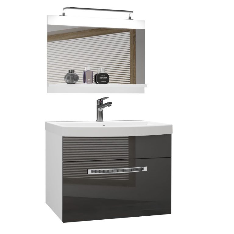Mobili da bagno Belini Premium Versione completa Glamour 7 GLA P 1/0/W/S/0/MB/PP