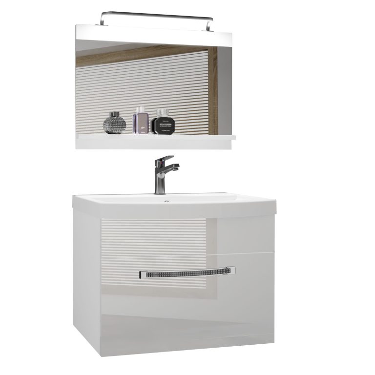 Mobili da bagno Belini Premium Versione completa Glamour 5 GLA P 1/0/W/W/0/MB/PP