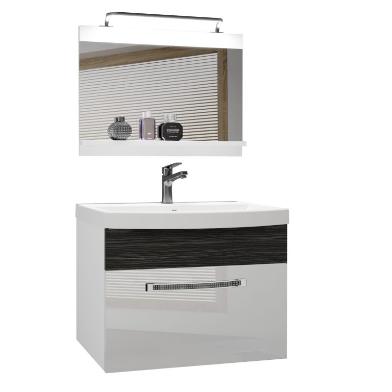 Mobili da bagno Belini Premium Versione completa Glamour 16 GLA PM 1/0/W/WHK/0/MB/PP