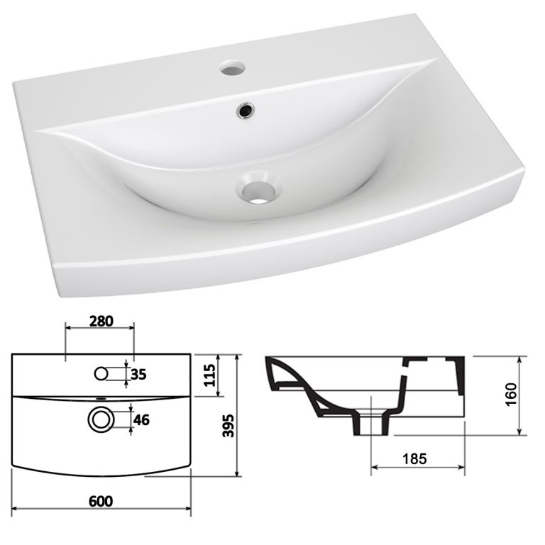 Mobili da bagno Belini Premium Glamour 93 GLA PM 5/0/W/WDW/0/MB/PP