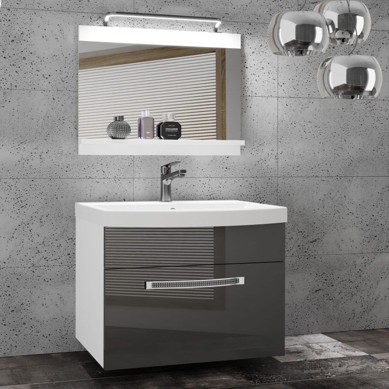 Mobili da bagno Belini Premium Versione completa Glamour 7 GLA P 1/0/W/S/0/MB/PP