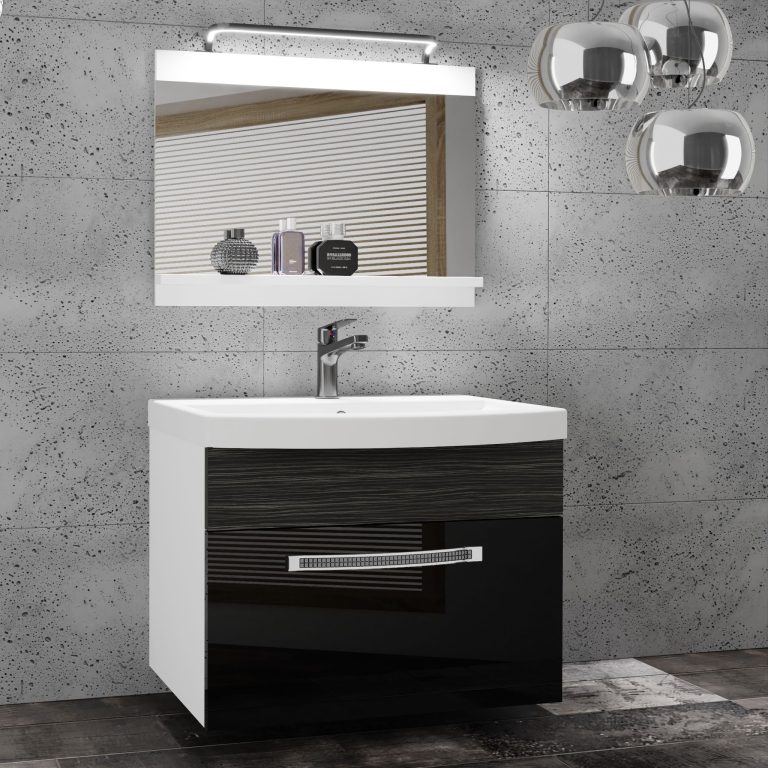 Mobili da bagno Belini Premium Versione completa Glamour 18 GLA PM 1/0/W/BHK/0/MB/PP