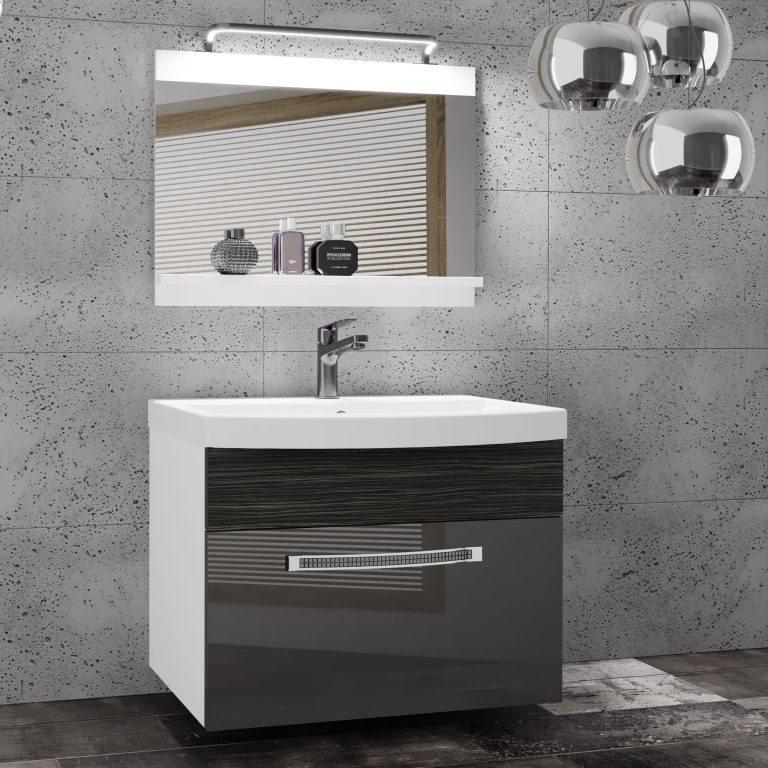 Mobili da bagno Belini Premium Versione completa Glamour 14 GLA PM 1/0/W/SHK/0/MB/PP