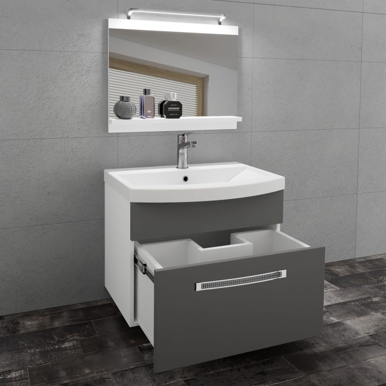 Mobili da bagno Belini Premium Versione completa Glamour 3 Produttore GLA M 1/0/W/SR/0/MB/PP