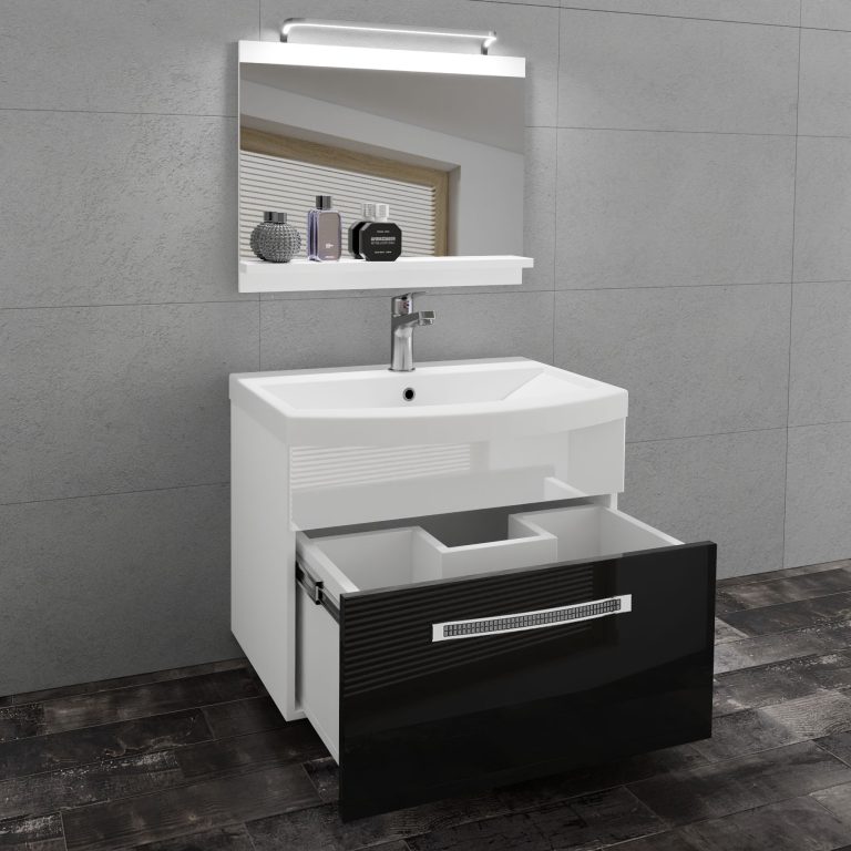 Mobili da bagno Belini Premium Versione completa Glamour 10 GLA P 1/0/W/BW/0/MB/PP