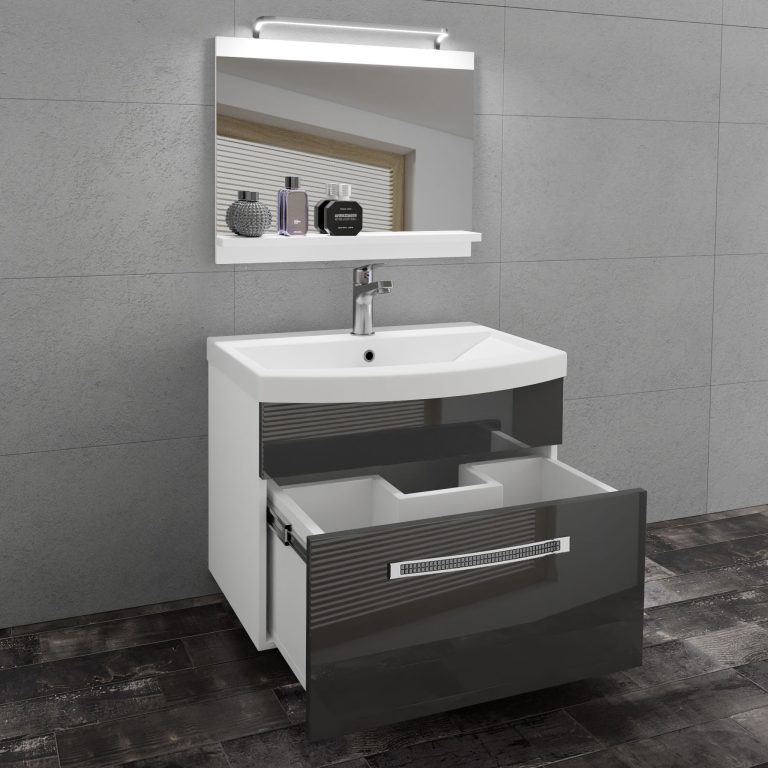 Mobili da bagno Belini Premium Versione completa Glamour 7 GLA P 1/0/W/S/0/MB/PP