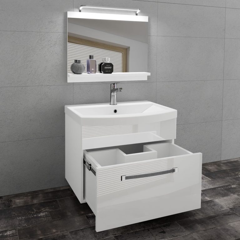 Mobili da bagno Belini Premium Versione completa Glamour 5 GLA P 1/0/W/W/0/MB/PP