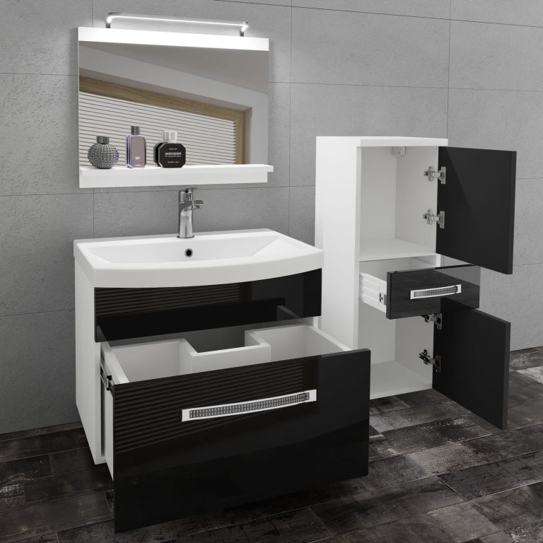 Mobili da bagno Belini Premium Glamour 25 GLA P 2/0/W/B/0/MB/PP