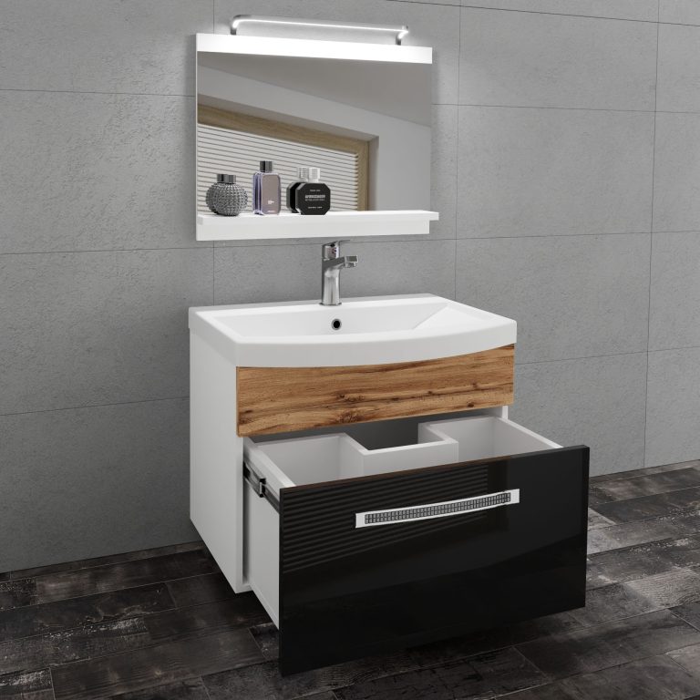 Mobili da bagno Belini Premium Versione completa Glamour 19 GLA PM 1/0/W/BDW/0/MB/PP
