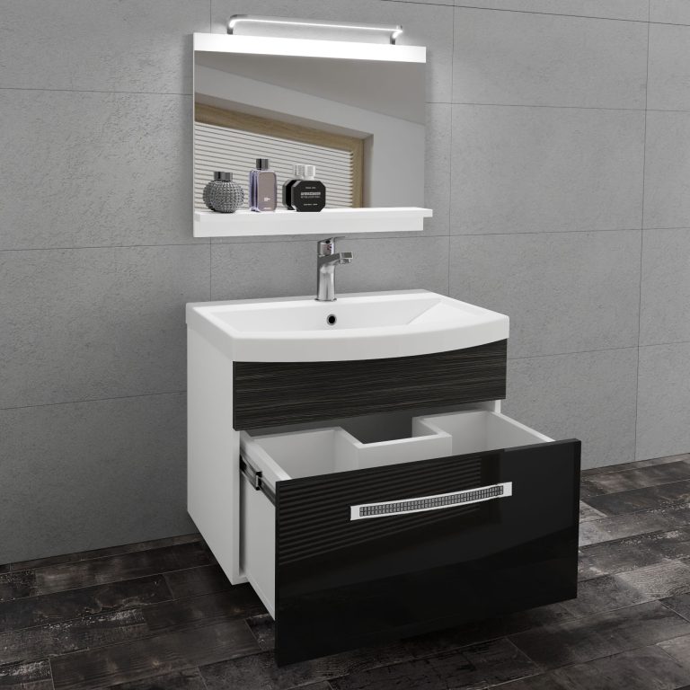 Mobili da bagno Belini Premium Versione completa Glamour 18 GLA PM 1/0/W/BHK/0/MB/PP