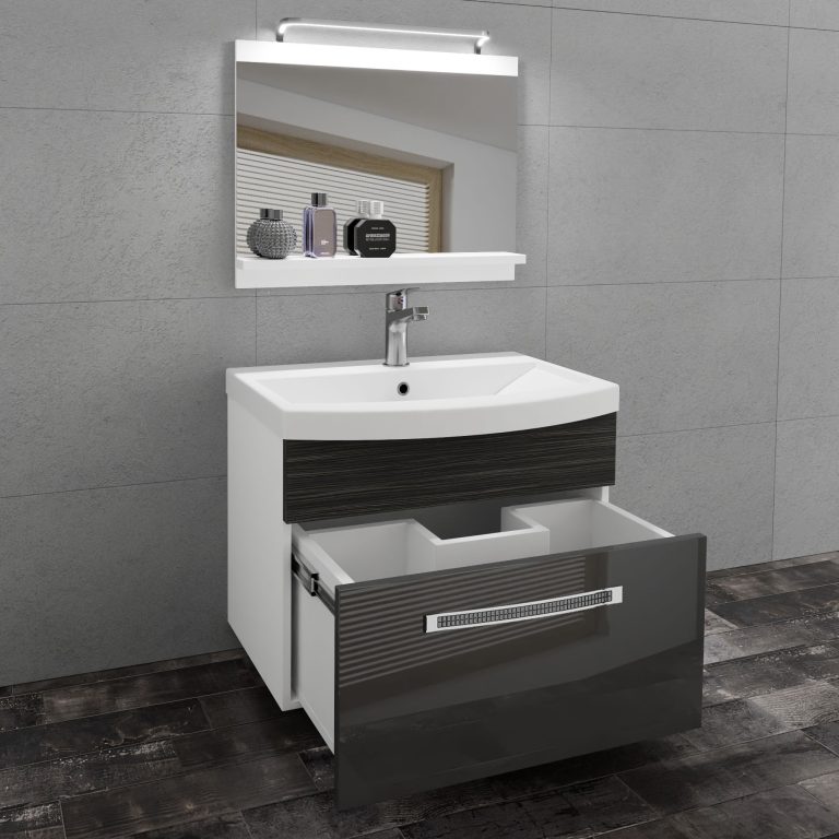 Mobili da bagno Belini Premium Versione completa Glamour 14 GLA PM 1/0/W/SHK/0/MB/PP