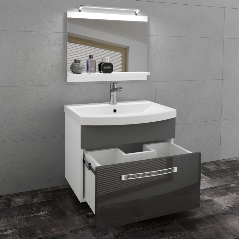 Mobili da bagno Belini Premium Versione completa Glamour 15 GLA PM 1/0/W/SSR/0/MB/PP