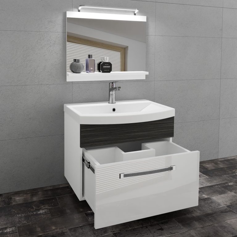 Mobili da bagno Belini Premium Versione completa Glamour 16 GLA PM 1/0/W/WHK/0/MB/PP