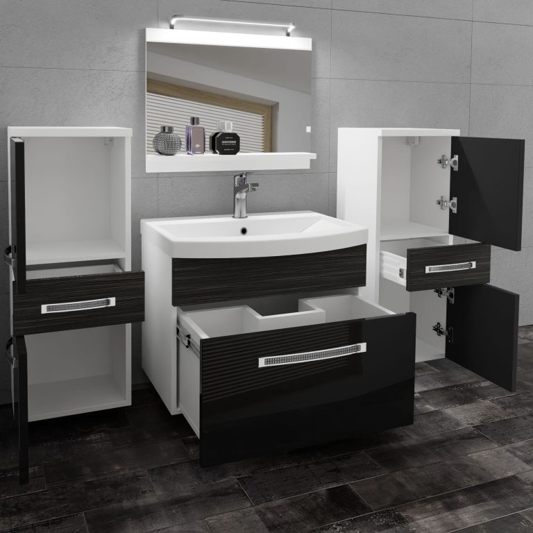 Mobili da bagno Belini Premium Glamour 75  GLA PM 4/0/W/BHK/0/MB/PP